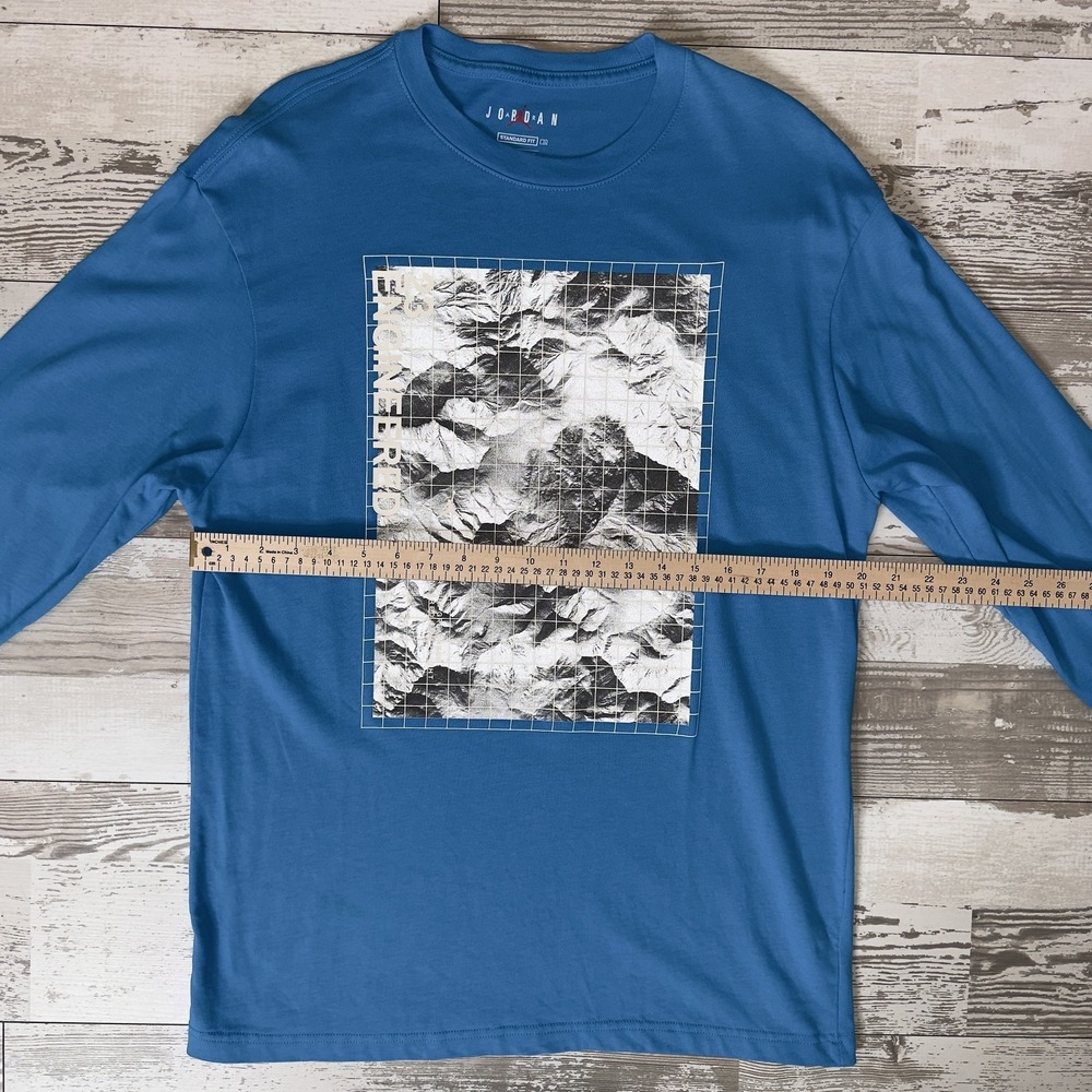 Jordan Shirt Mens Medium Long Sleeve 23 Engineered Grid Topo Graphic Crewneck - Picture 8 of 9